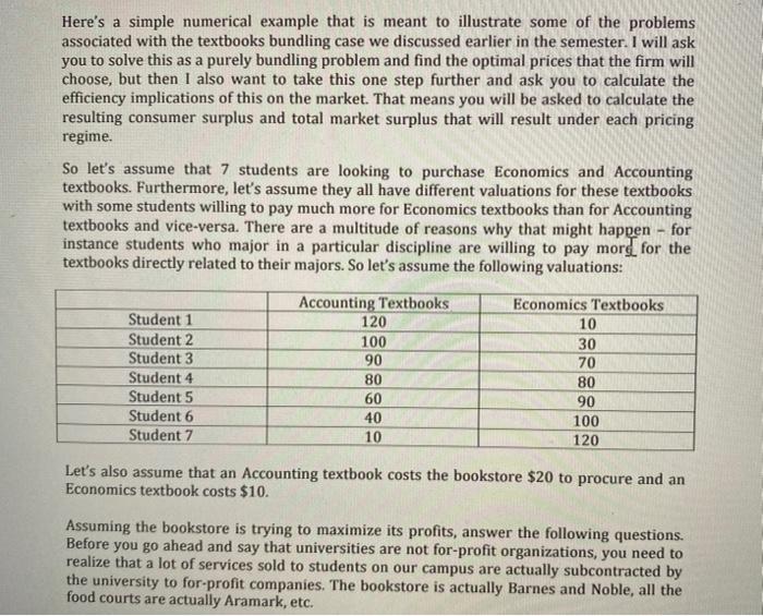 Here's a simple numerical example that is meant to | Chegg.com