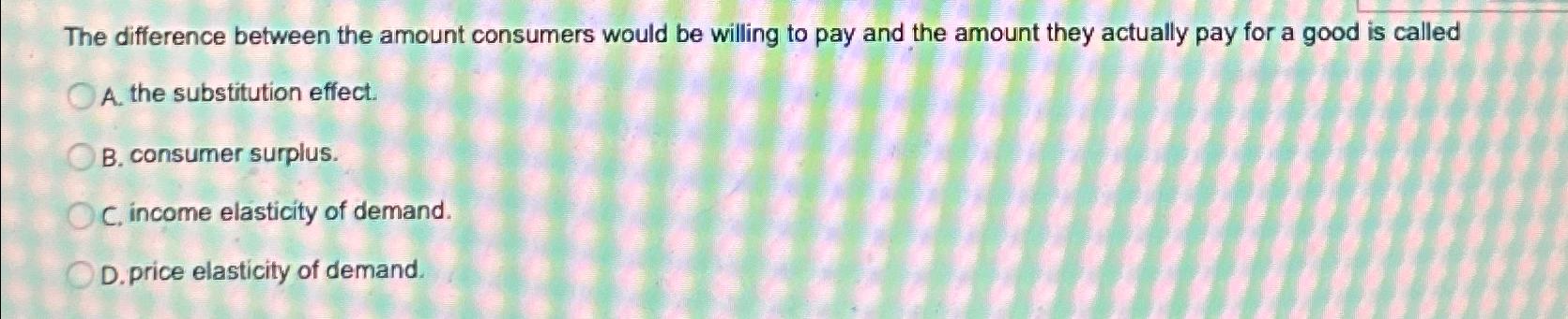Solved The difference between the amount consumers would be | Chegg.com
