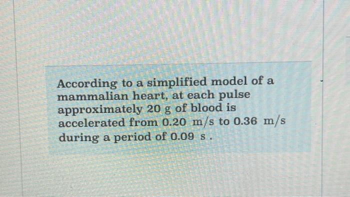 Solved According to a simplified model of a mammalian heart, | Chegg.com