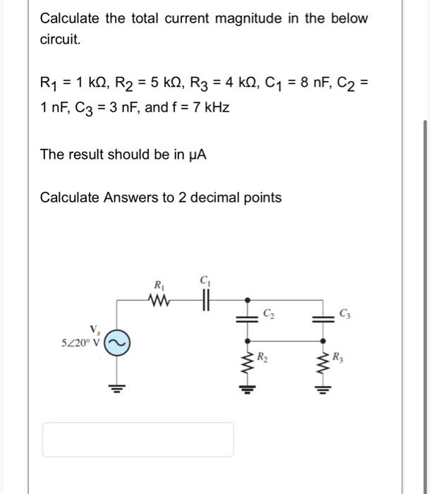 Solved Calculate the total current magnitude in the below | Chegg.com