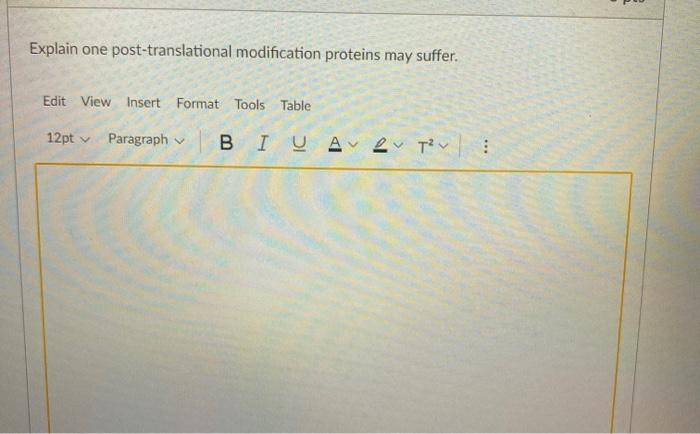 Solved Explain One Post-translational Modification Proteins | Chegg.com