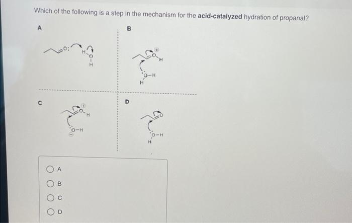 Solved Which of the following is a step in the mechanism for | Chegg.com