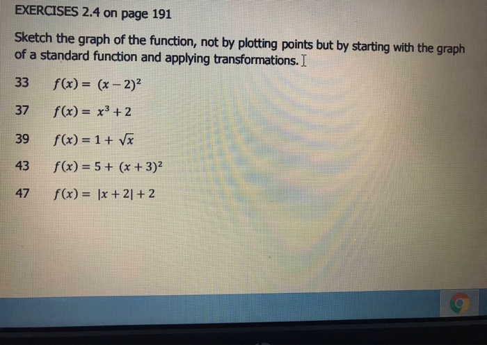 Solved EXERCISES 2.4 on page 191 Sketch the graph of the | Chegg.com