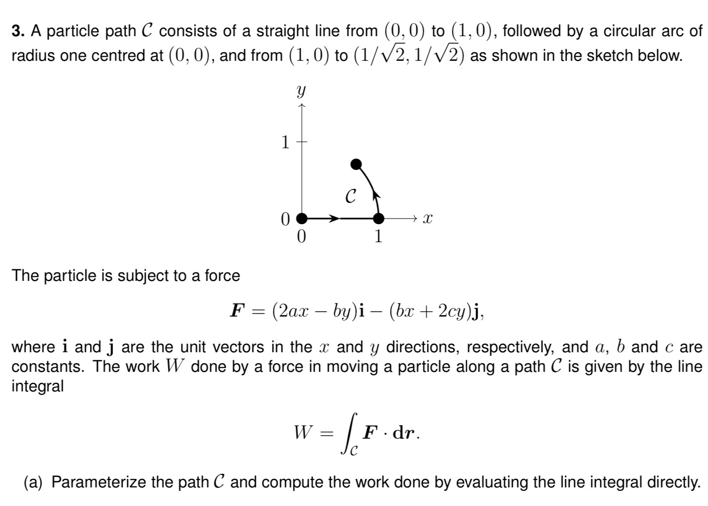 Solved A particle path C ﻿consists of a straight line from | Chegg.com