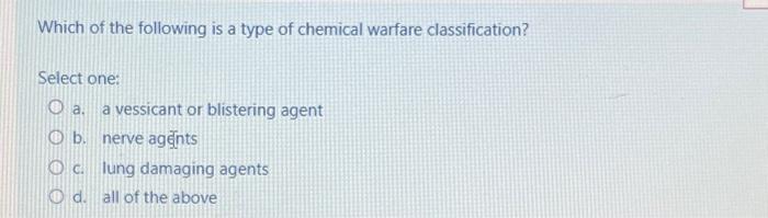 Which Classification of Chemical Agent Is a Cellular Asphyxiant-Toxicology Guide