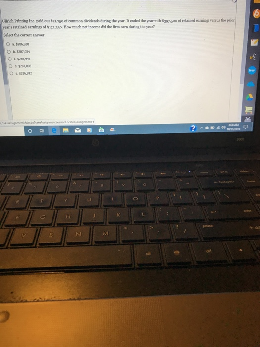 Solved Ulrich Printing Inc. paid out 1.750 of common