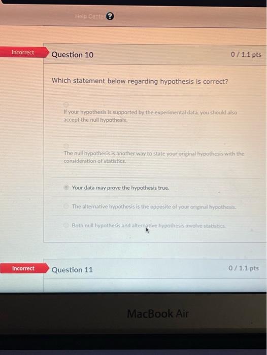 Solved Which statement below regarding hypothesis is | Chegg.com