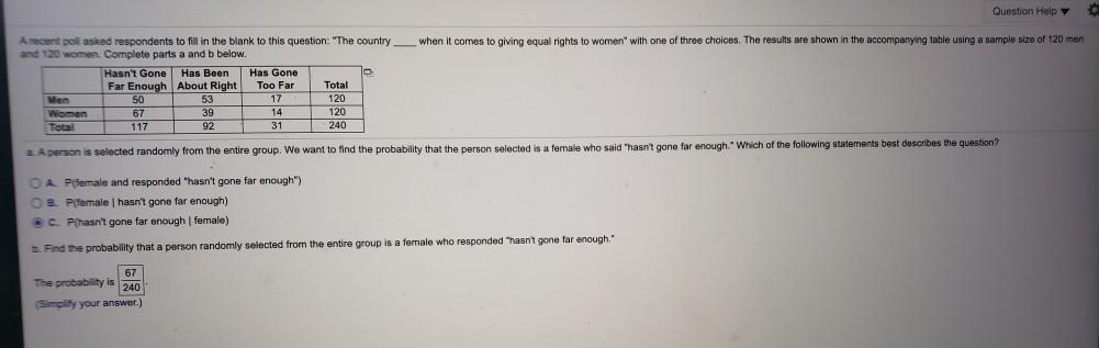 Solved Question Help when it comes to giving equal rights | Chegg.com