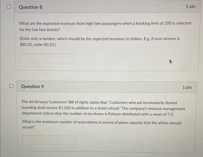 Solved (Q6 - Q9) Jet Airways Jet Airways flight from | Chegg.com