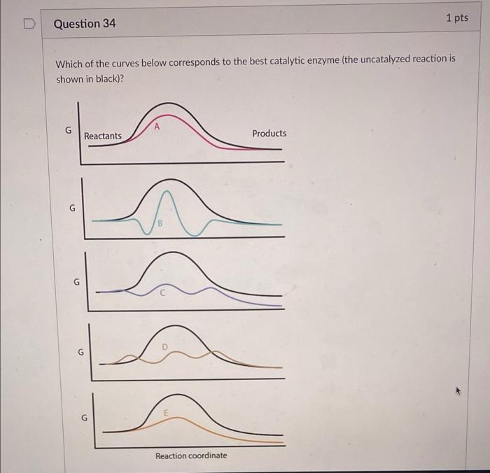 Solved 1 pts Question 34 Which of the curves below | Chegg.com