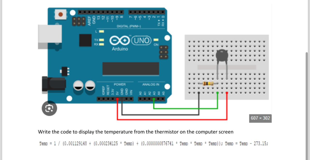 Solved Write the code to display the temperature from the | Chegg.com