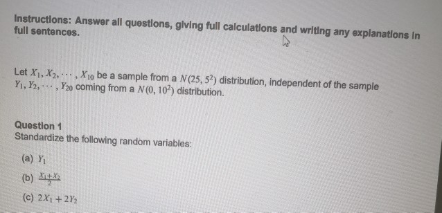 Solved Instructions: Answer all questions, giving full | Chegg.com