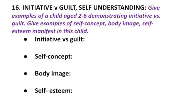 initiative versus guilt examples