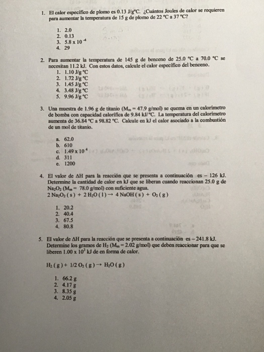 Solved 1 The Specific Heat Of Lead Is 0 13 J G ºc How M Chegg Com