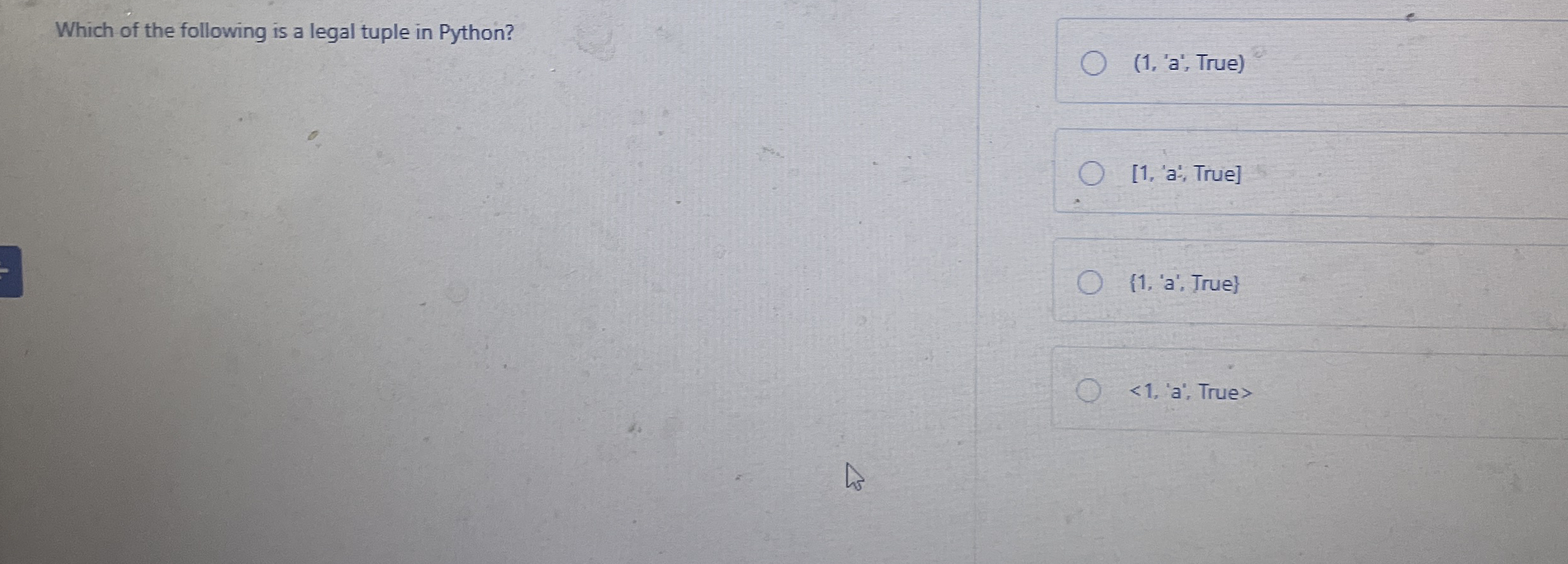 Solved Which of the following is a legal tuple in | Chegg.com