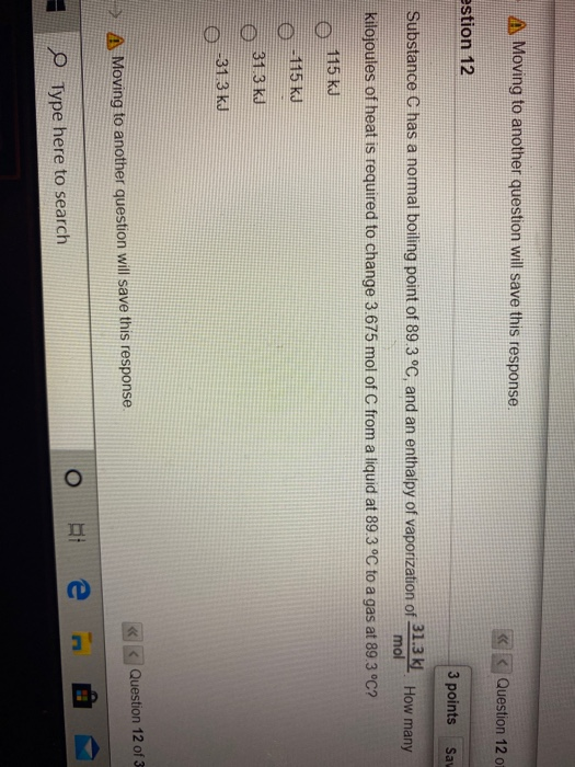 Solved 3 points Save A According to the phase diagram given | Chegg.com