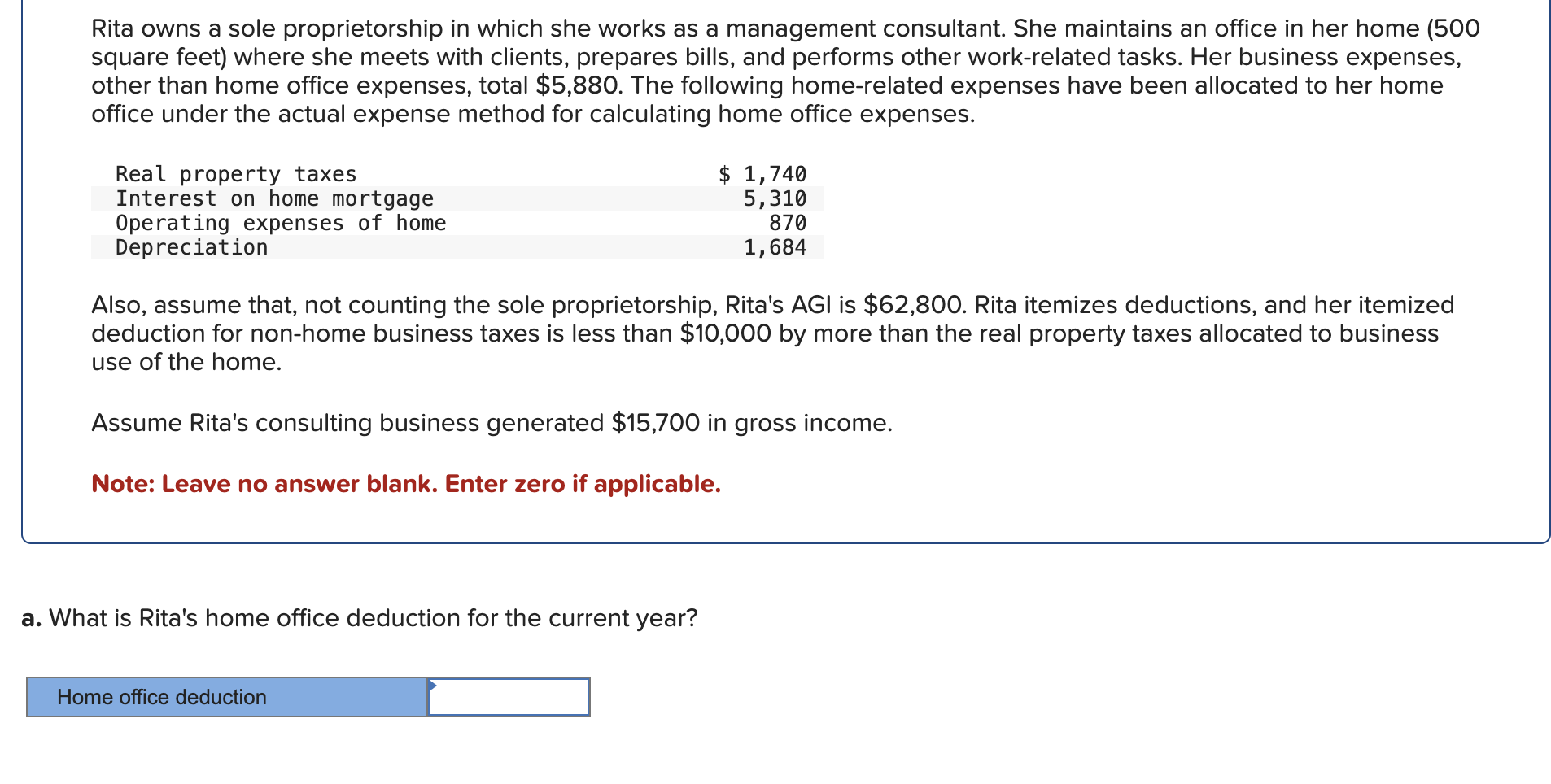 Solved Rita Owns A Sole Proprietorship In Which She Works As | Chegg.com