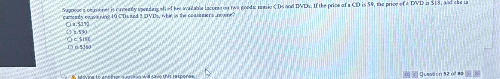 Solved Suppose A Consumer Is Currently Spending All Of Her | Chegg.com