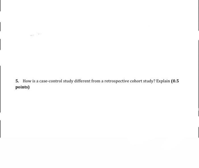 Solved 5 How Is A Case Control Study Different From A Chegg Com   Image