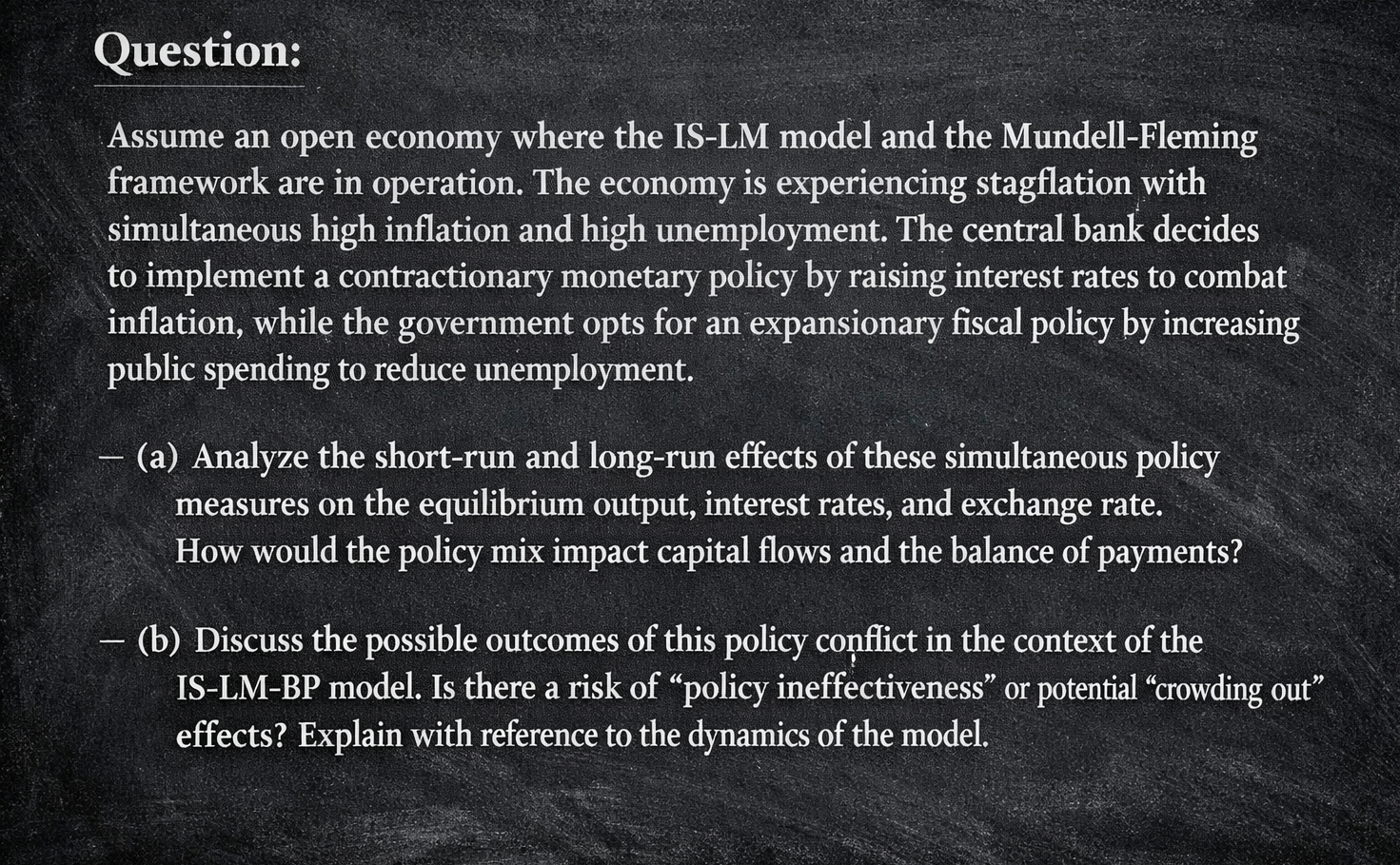 Solved Question:Assume an open economy where the IS-LM model | Chegg.com