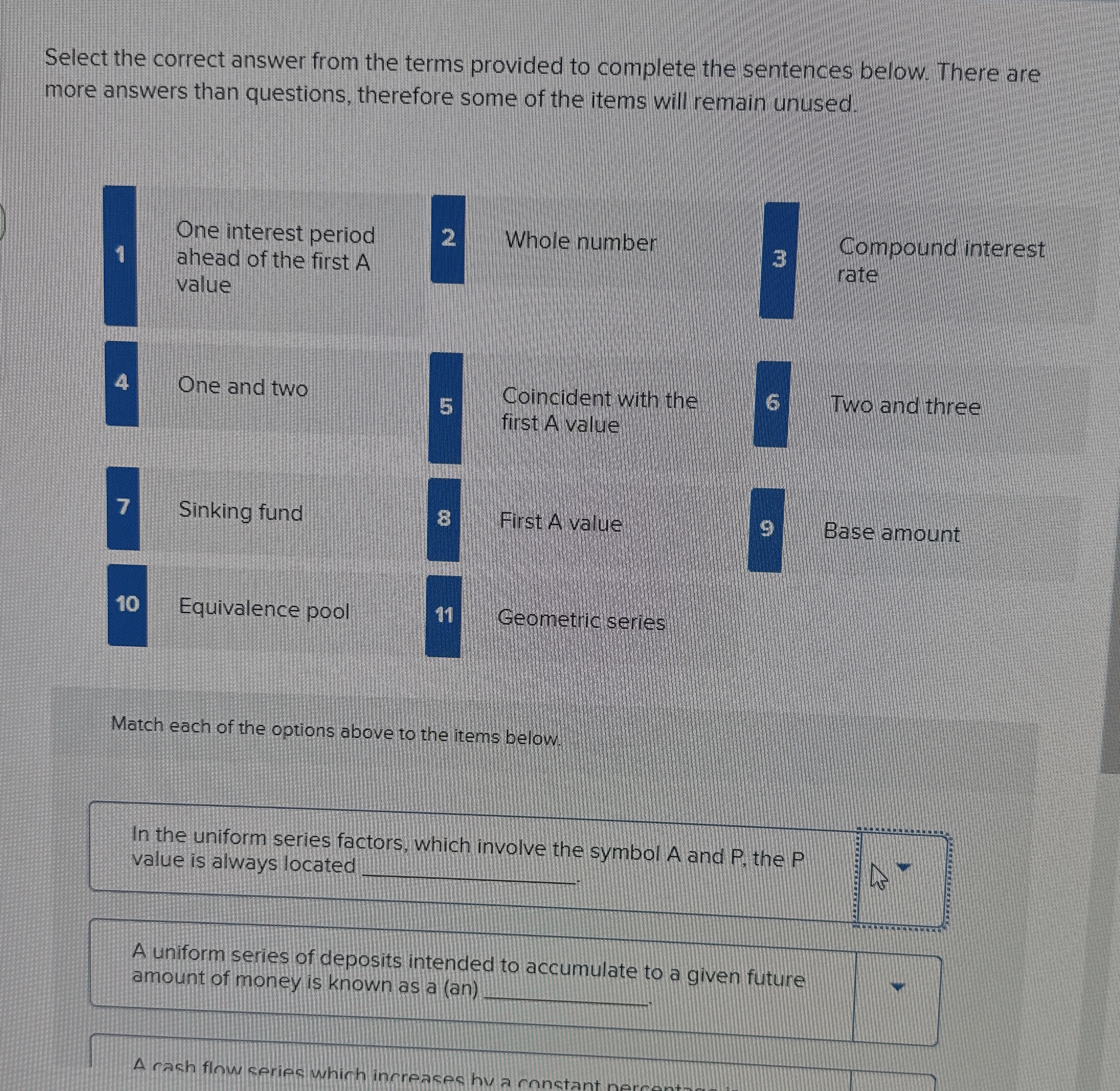 Select the correct answer from the terms provided to | Chegg.com