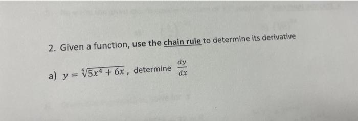 Solved 2. Given a function, use the chain rule to determine | Chegg.com