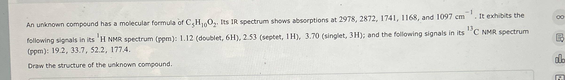 Solved An unknown compound has a molecular formula of | Chegg.com