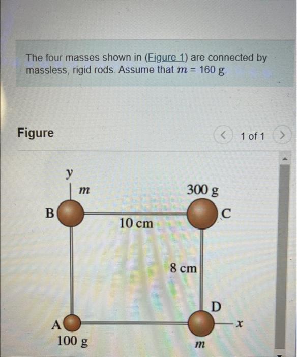Solved The four masses shown in (Figure 1) are connected by | Chegg.com