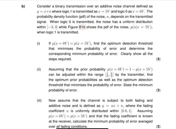 Question B1 a) Consider the 8QAM (quadrature | Chegg.com