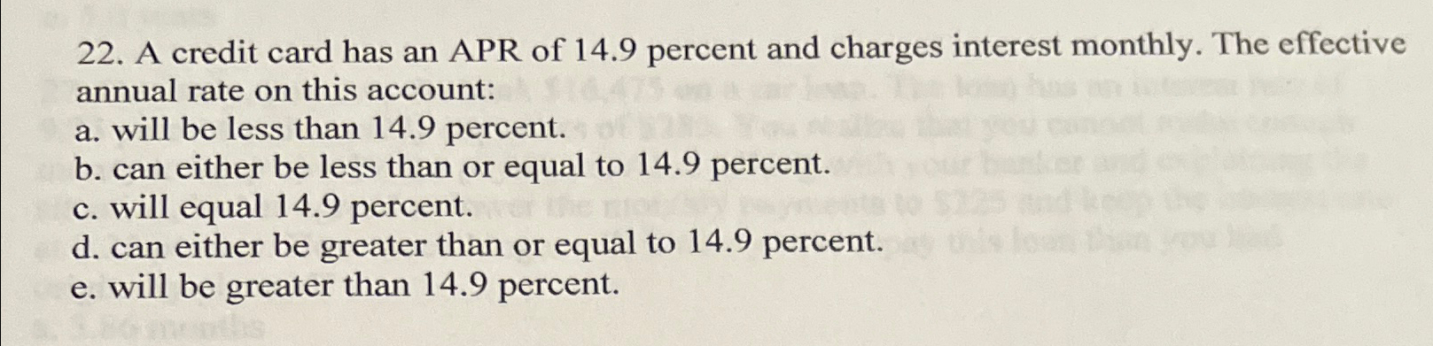 Solved A credit card has an APR of 14.9 ﻿percent and charges | Chegg.com