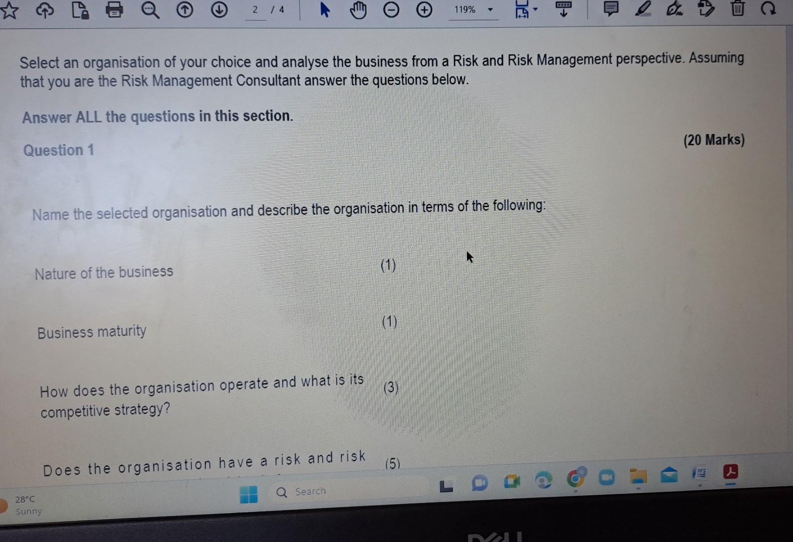 Solved Select An Organisation Of Your Choice And Analyse The | Chegg.com