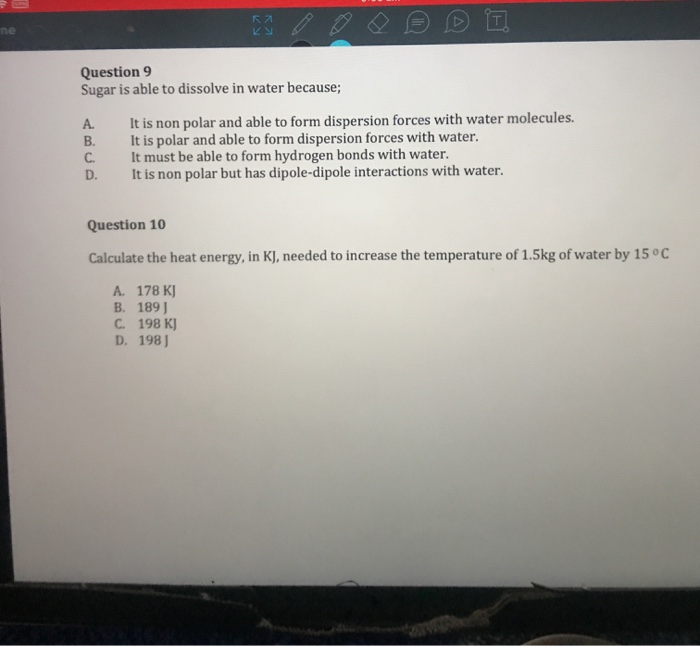 Solved Question 9 Sugar is able to dissolve in water | Chegg.com