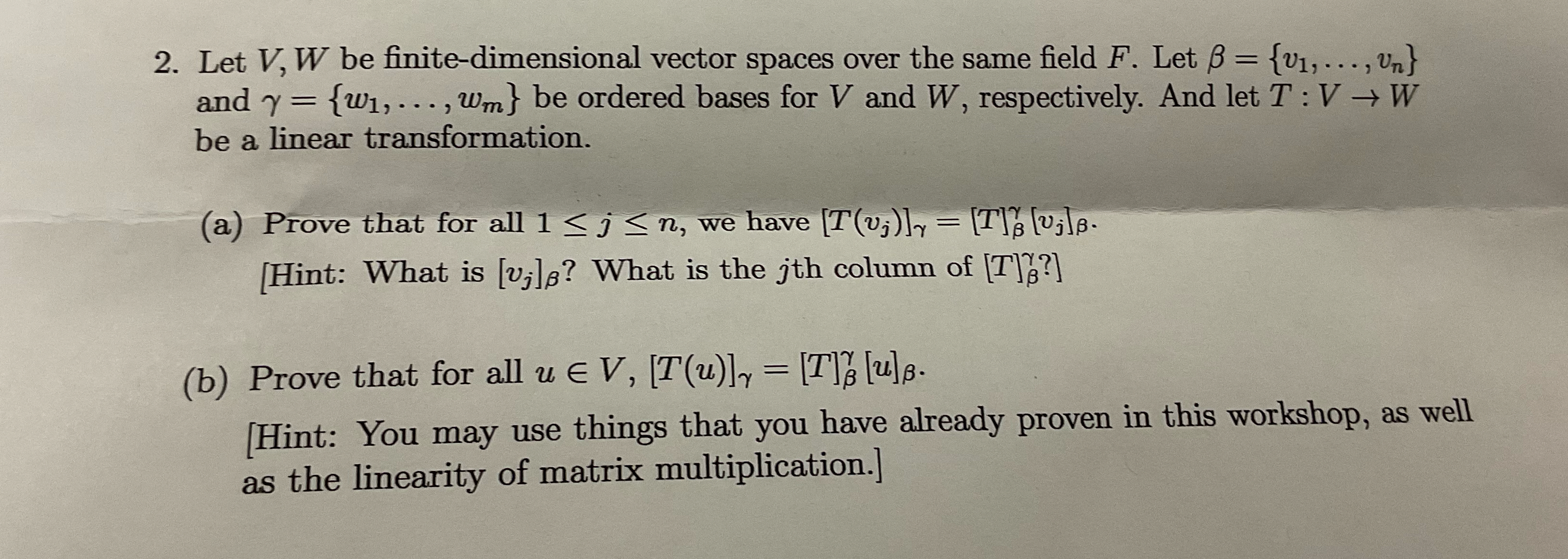 Solved Let V,W ﻿be finite-dimensional vector spaces over the | Chegg.com