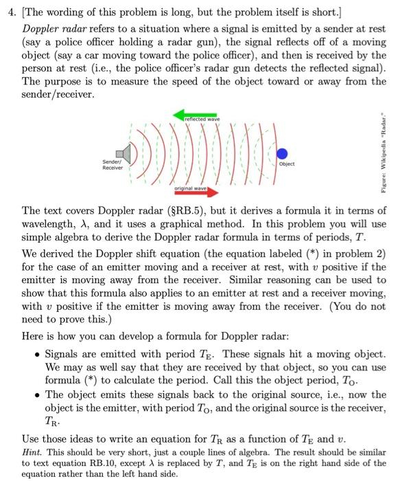 Solved 5. Usually radar signals are described in terms of | Chegg.com