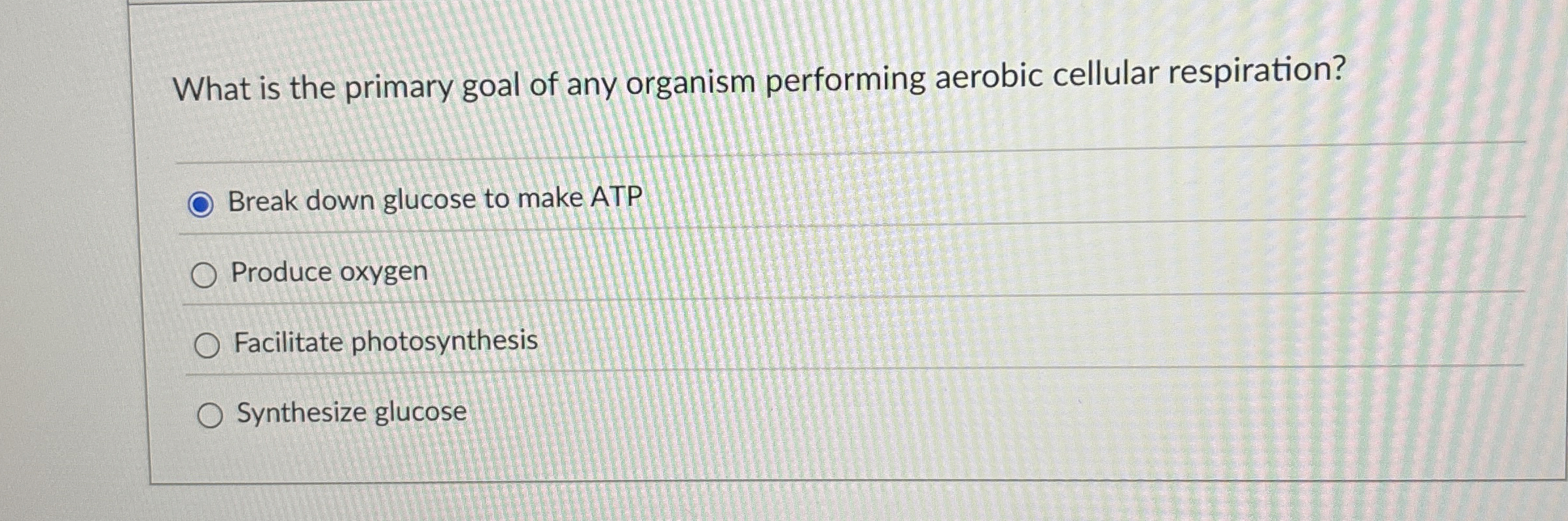 Solved What is the primary goal of any organism performing | Chegg.com