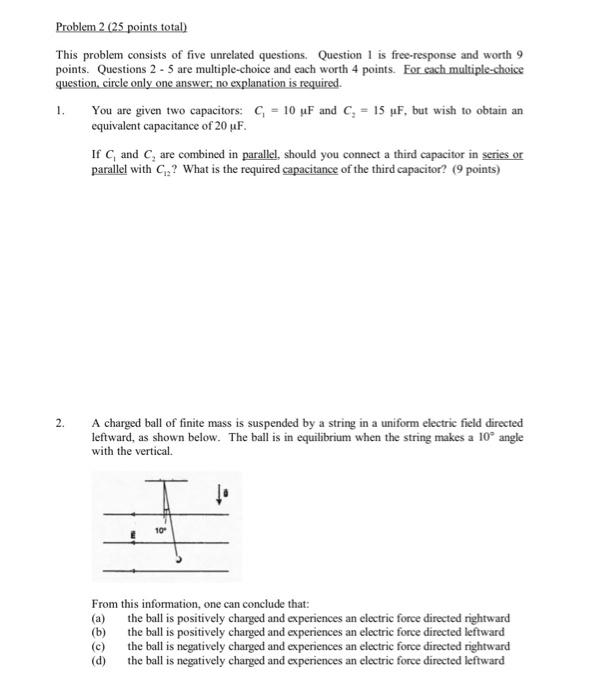 Solved Problem 2 (25 Points Total) This Problem Consists Of | Chegg.com