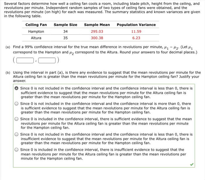 Solved Several Factors Determine How Well A Ceiling Fan C