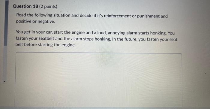 Solved Question 18 ( 2 points) Read the following situation | Chegg.com