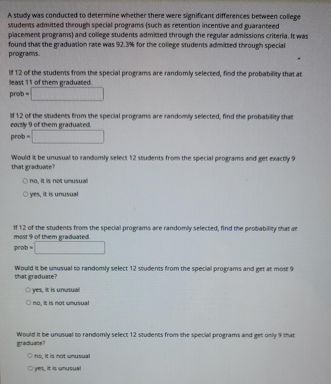Solved A study was conducted to determine whether there were | Chegg.com