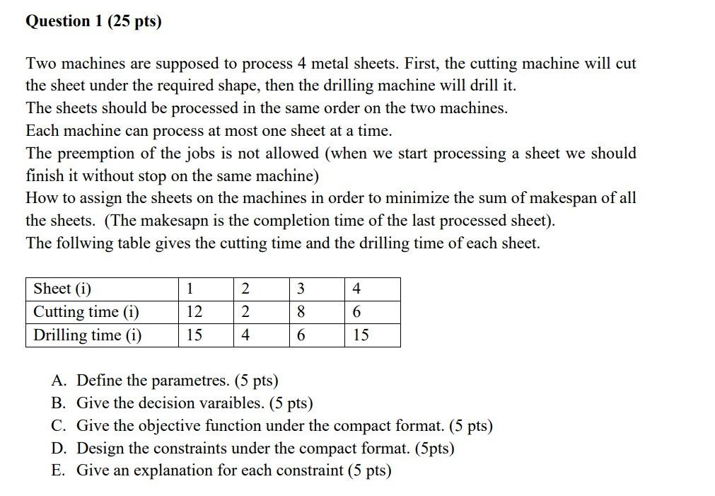 Solved Question 1 (25 pts) Two machines are supposed to | Chegg.com
