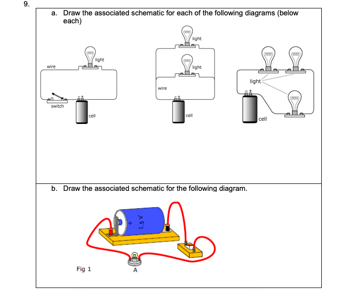 Solved a. ﻿Draw the associated schematic for each of the | Chegg.com