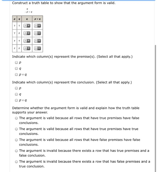 Solved Construct a truth table to show that the argument | Chegg.com