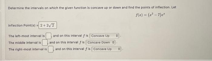 Solved Determine the intervals on which the given function | Chegg.com