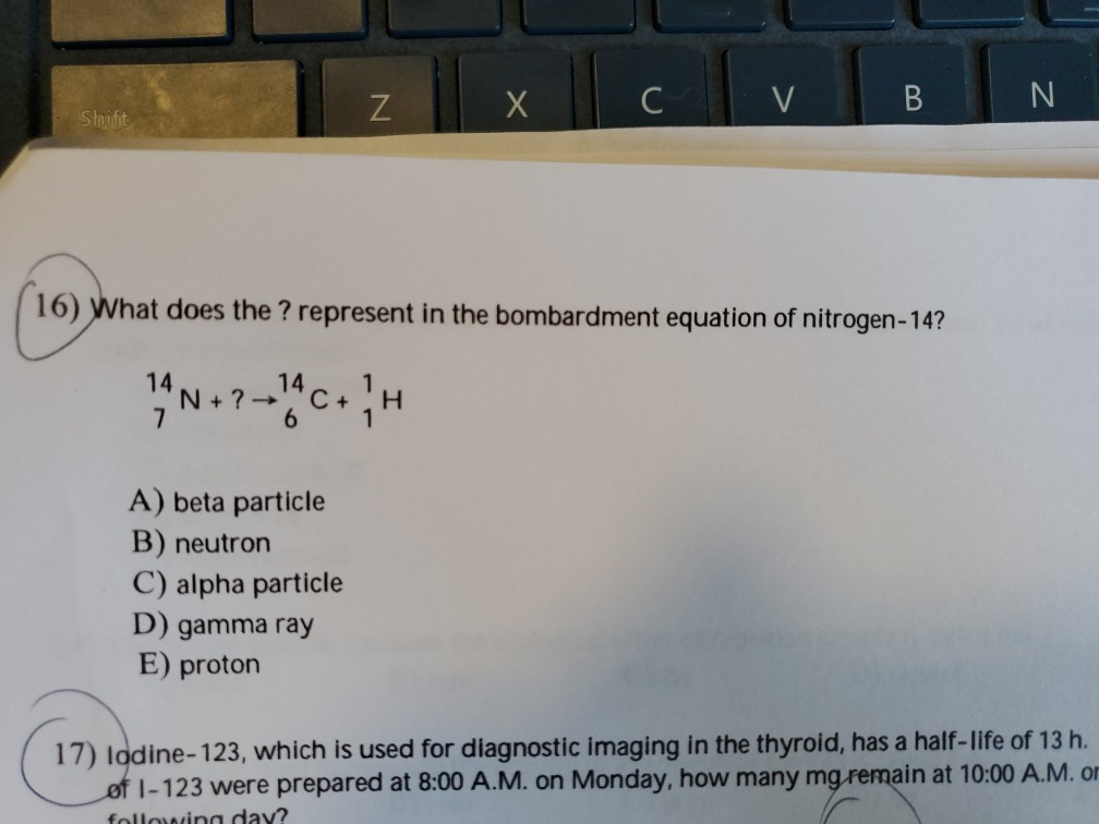 Z X Cv B N Shift 16 What Does The Represent In Chegg Com