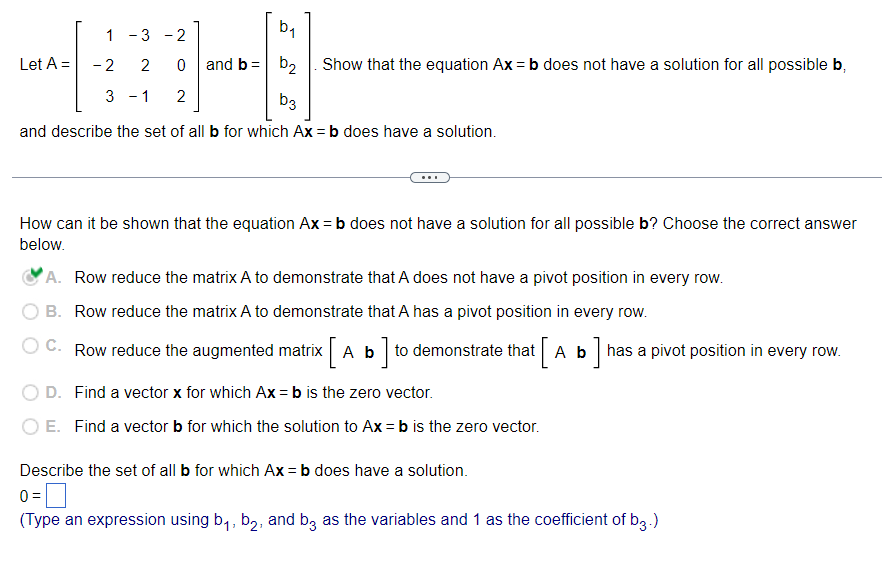 Solved Let A=[1-3-2-2203-12] ﻿and B=[b1b2b3]. ﻿Show That The | Chegg.com