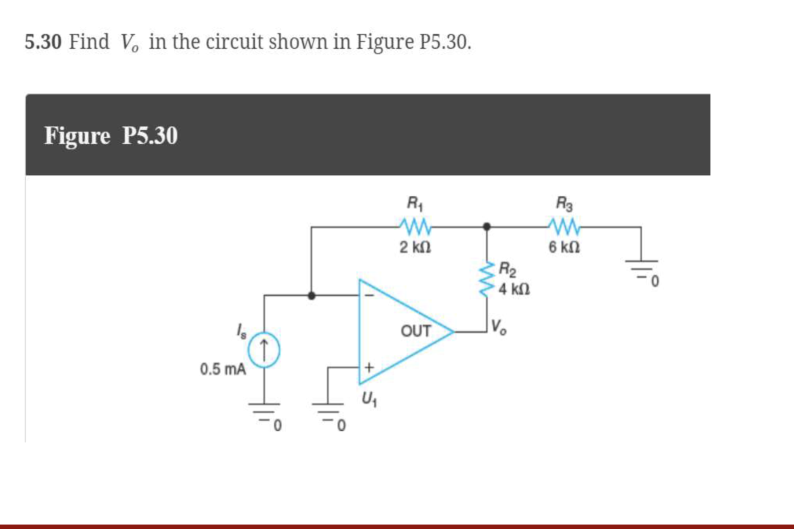 Solved 5.30 ﻿Find Vo ﻿in the circuit shown in Figure | Chegg.com