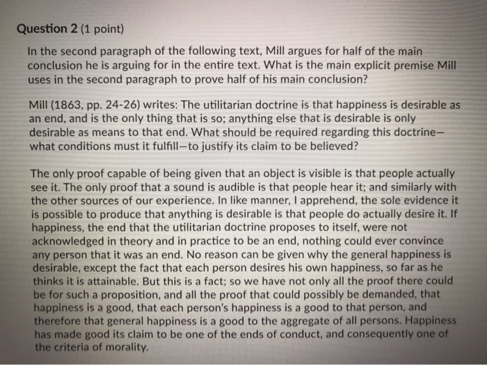 Solved Question 2 (1 point) In the second paragraph of the | Chegg.com