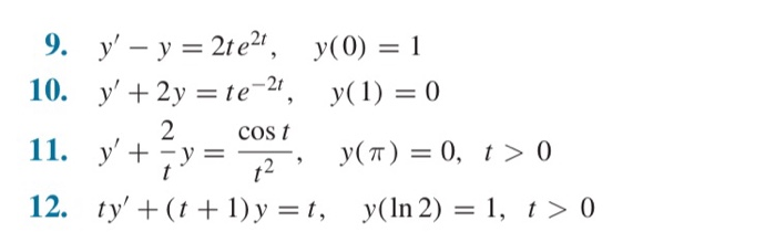 Solved In Each Of Problems 9 Through 12, Find The Solution | Chegg.com