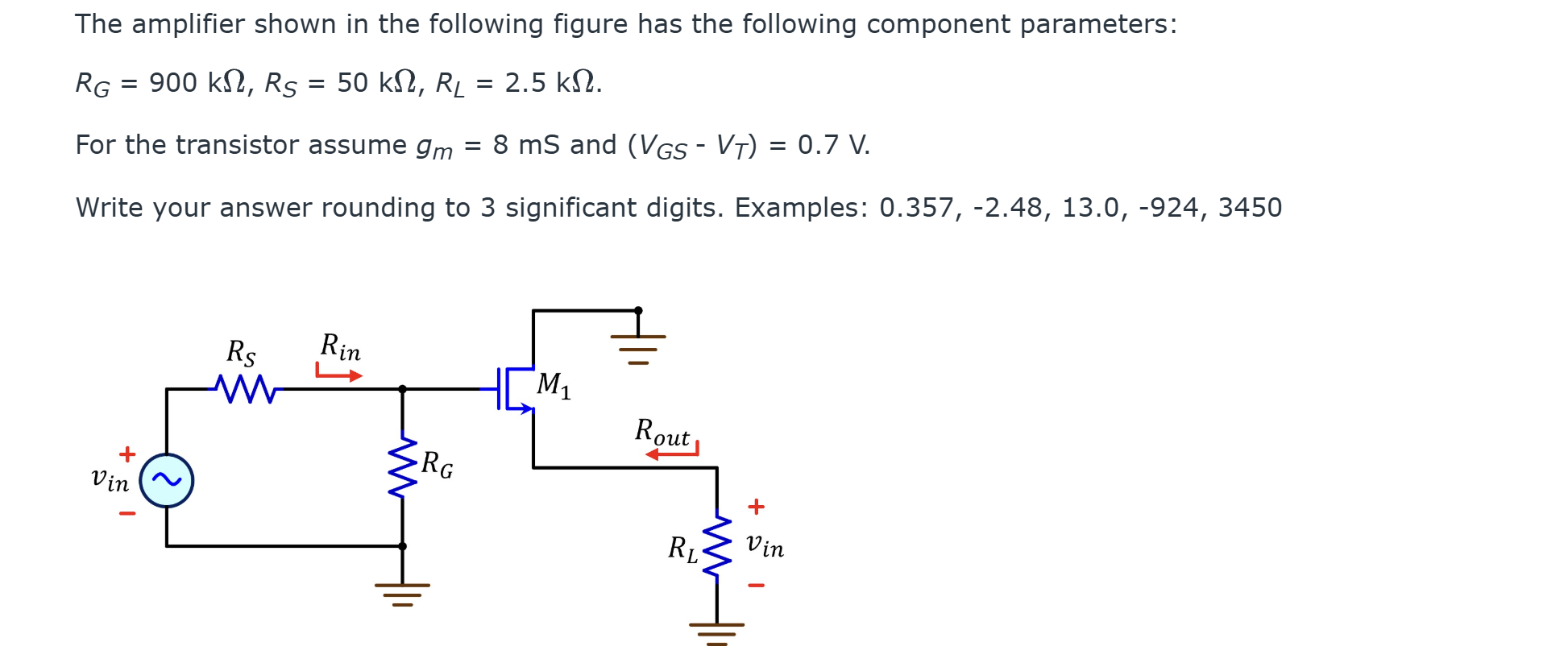 Solved The amplifier shown in ﻿the following figure has the | Chegg.com