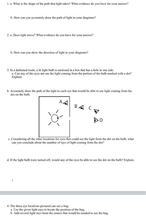 lav lektier oversøisk næse Solved 1. a. What is the shape of the path that light takes? | Chegg.com